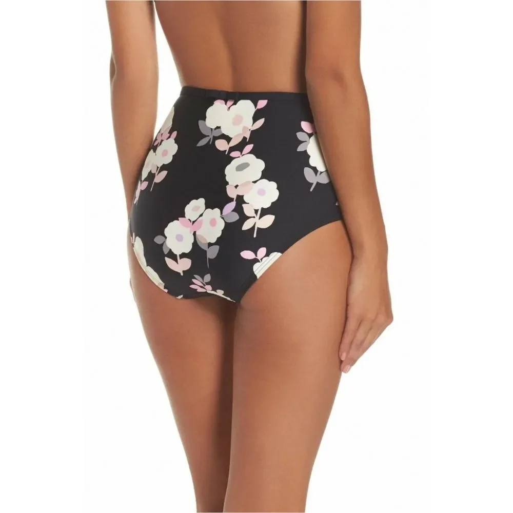 New! KATE SPADE Women's Floral Print High Waist Swim Bottoms Size Large NWT
